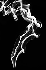 Image showing Abstraction: white smoke swirls on black