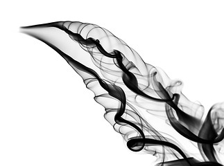 Image showing Black abstract smoke swirls and curves 