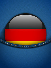 Image showing Germany Flag Button in Jeans Pocket