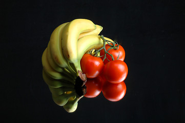 Image showing banana tomato still life