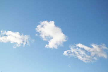 Image showing Three white clouds