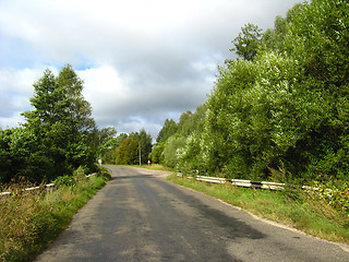 Image showing asphalted road and dark blue sky