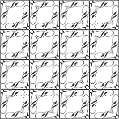 Image showing Seamless geometric black and white pattern