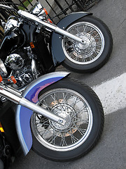 Image showing Two shiny choppers
