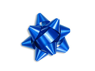 Image showing Blue gift bow (with clipping path)
