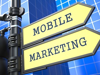 Image showing Business Concept. Mobile Marketing Sign.