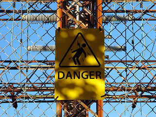 Image showing Danger sign at the power station