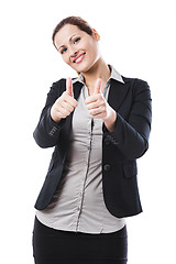 Image showing Business woman with thumbs up