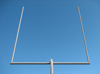 Image showing American football goal posts and the blue sky