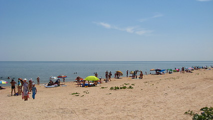 Image showing People bathing in the sea