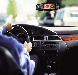 Image showing rear-view mirror and dashboard