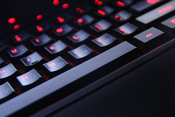 Image showing PC keyboard of black color closeup view