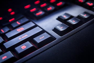 Image showing PC keyboard of black color closeup view