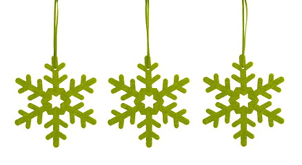 Image showing Green Snowflakes for Christmas Tree
