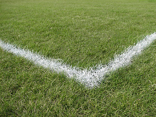 Image showing Corner boundary line of a playing field