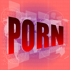 Image showing porn word on digital screen