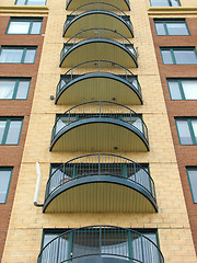 Image showing Balconies of a modern highrise condo