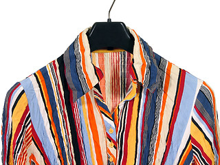 Image showing Colorful striped shirt on white background
