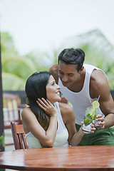 Image showing Romantic couple having drinks