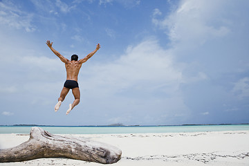 Image showing Man enjoying on the beach