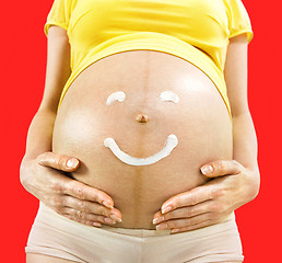 Image showing Stomach of pregnant woman