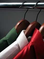 Image showing Shirts representing the colors of Italian flag