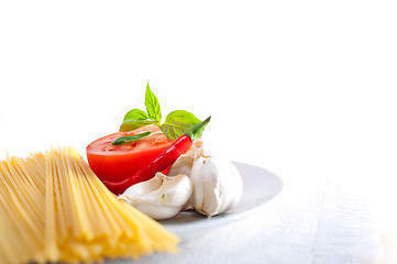 Image showing Italian spaghetti pasta tomato ingredients