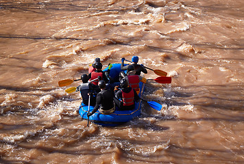 Image showing rubber boat in the river