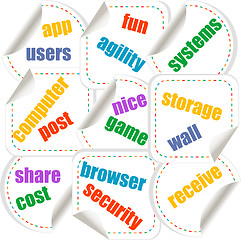 Image showing Cloud computing concept design - stickers set