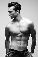 Image showing Sexy Male Model Posing Without Shirt