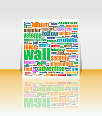 Image showing Word Cloud Social Network. Internet. Community. Flyer or Cover Design