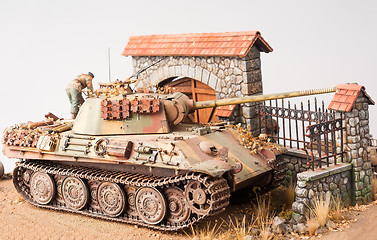 Image showing Miniature with german tank 