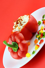 Image showing Stuffed red pepper