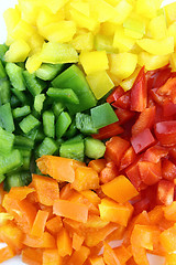 Image showing slices of colorful sweet bell pepper 