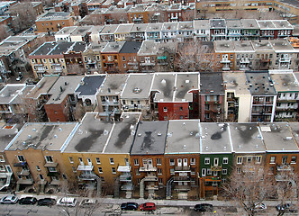 Image showing Colorful townhouse neighborhood