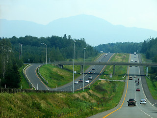 Image showing Cars driving on a highway