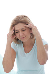 Image showing Woman suffering from a migraine