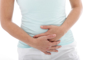 Image showing Woman with stomach pain