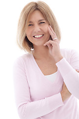 Image showing Attractive mature woman with a lively smile