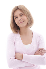 Image showing Smiling woman with folded arms