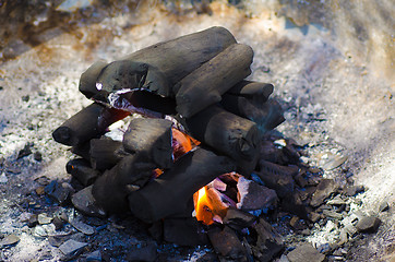 Image showing Pile of charcoal