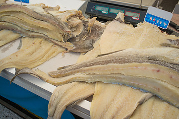 Image showing Salted cod fillets