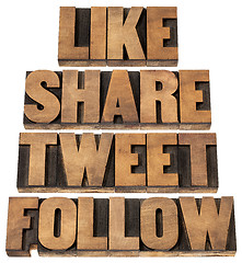 Image showing like, share, tweet, follow
