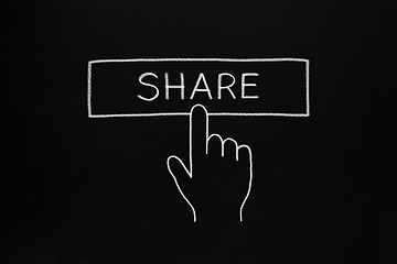 Image showing Hand Clicking Share Button