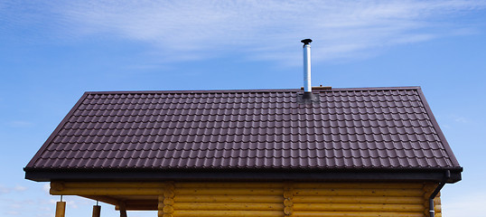 Image showing Roof of a small wooden building