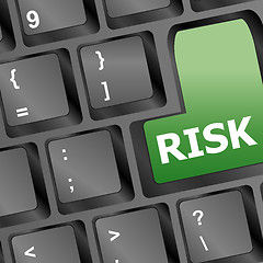 Image showing risk management key showing business insurance concept