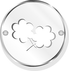 Image showing leaf icon on metal internet button original illustration