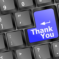 Image showing Computer keyboard with Thank You key, business concept