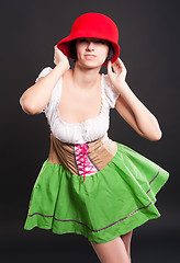 Image showing German style pretty girl with hat