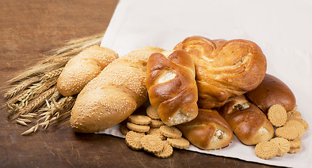 Image showing Fresh bread with ear of wheat